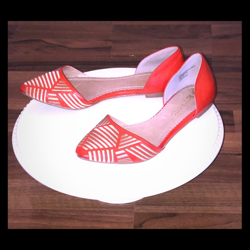 Restricted orange flats size 7.5 worn once